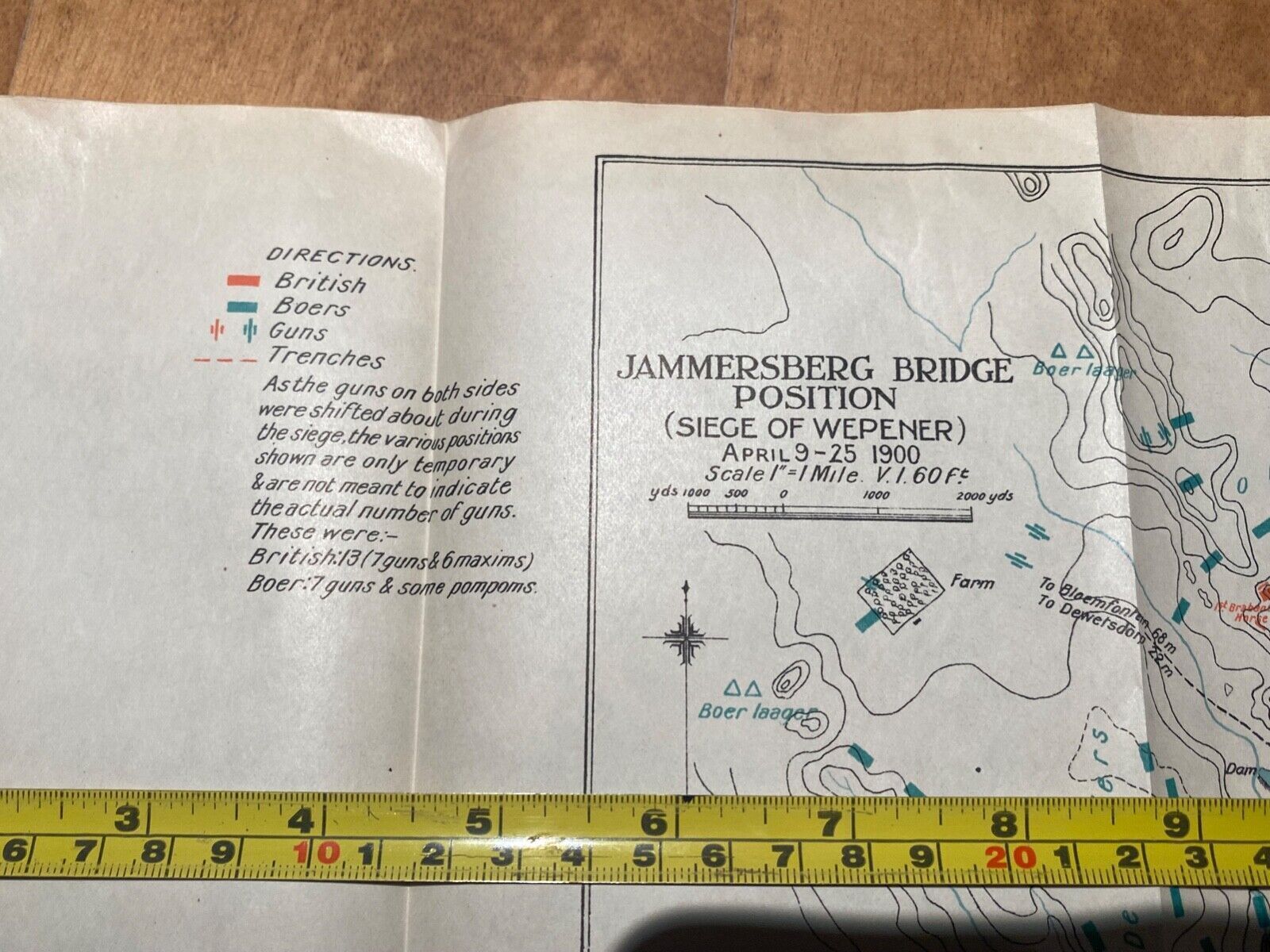 Original Boer War / British Army / Planning Map. JAMMERSBERG BRIDGE area. - The Militaria Shop