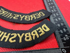 Original WW2 British Home Front Civil Defence Derbyshire Shoulder Title Pair - The Militaria Shop
