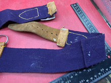 Load image into Gallery viewer, WW2 British Army Hussars Blue Canvas and Leather Belt with Fittings. 30 inch. - The Militaria Shop
