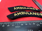 Original WW2 British Home Front Civil Defence Ambulance Shoulder Title Pair - The Militaria Shop