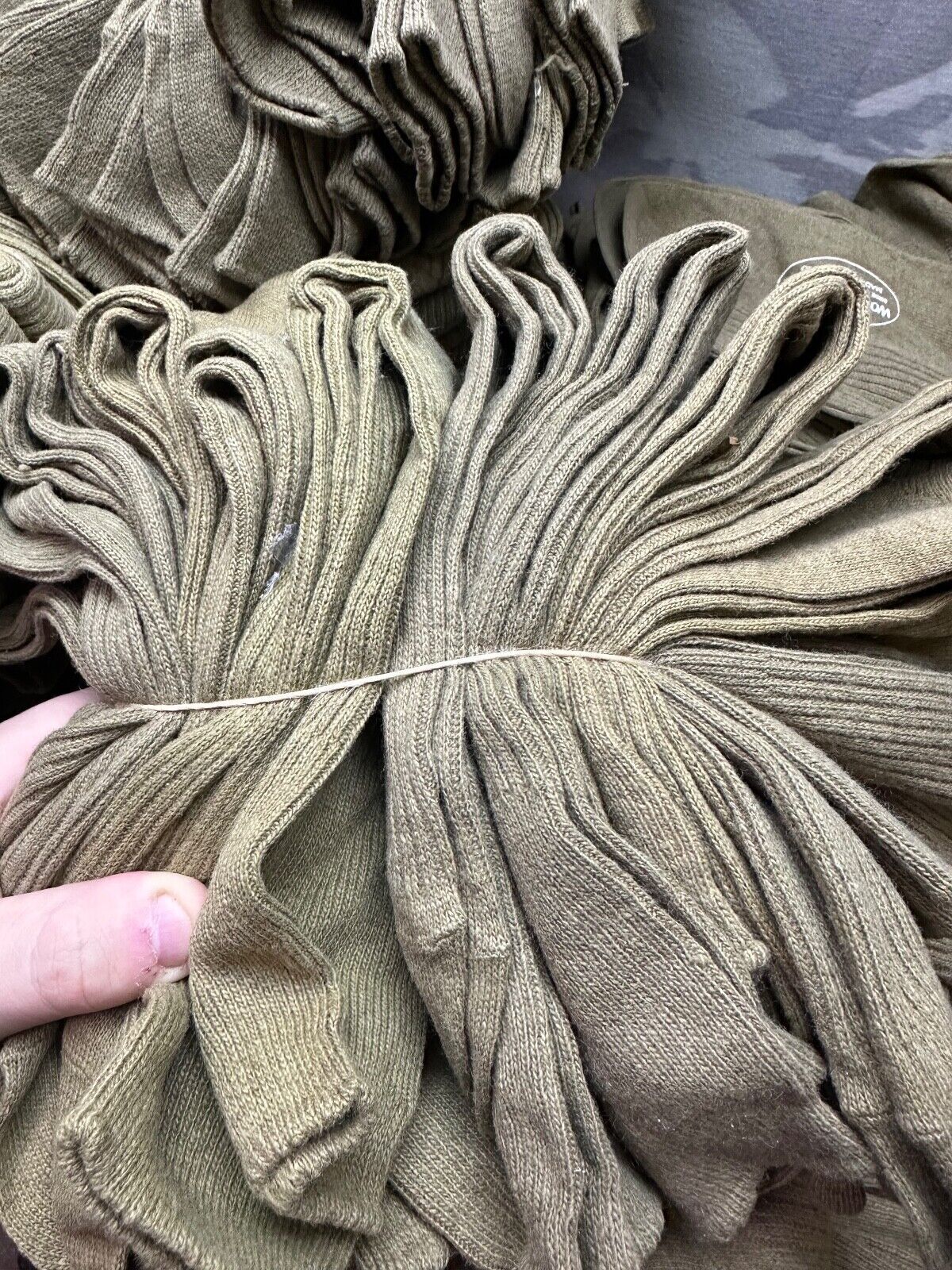Original British Army WW2 New Old Stock Officers Wool Khaki Socks - Varied Sizes - The Militaria Shop
