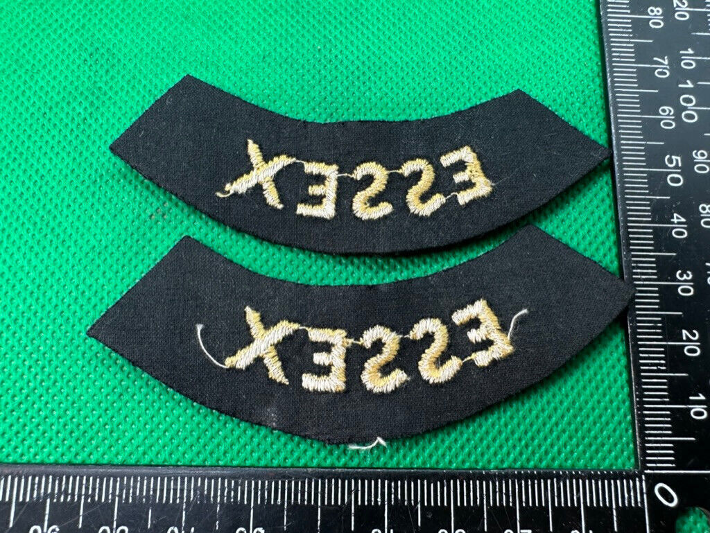 Original WW2 British Home Front Civil Defence Essex Shoulder Titles - The Militaria Shop