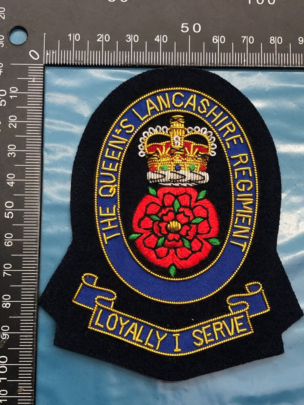 British Army Bullion Embroidered Blazer Badge - The Queen's Lancashire Regi - The Militaria Shop