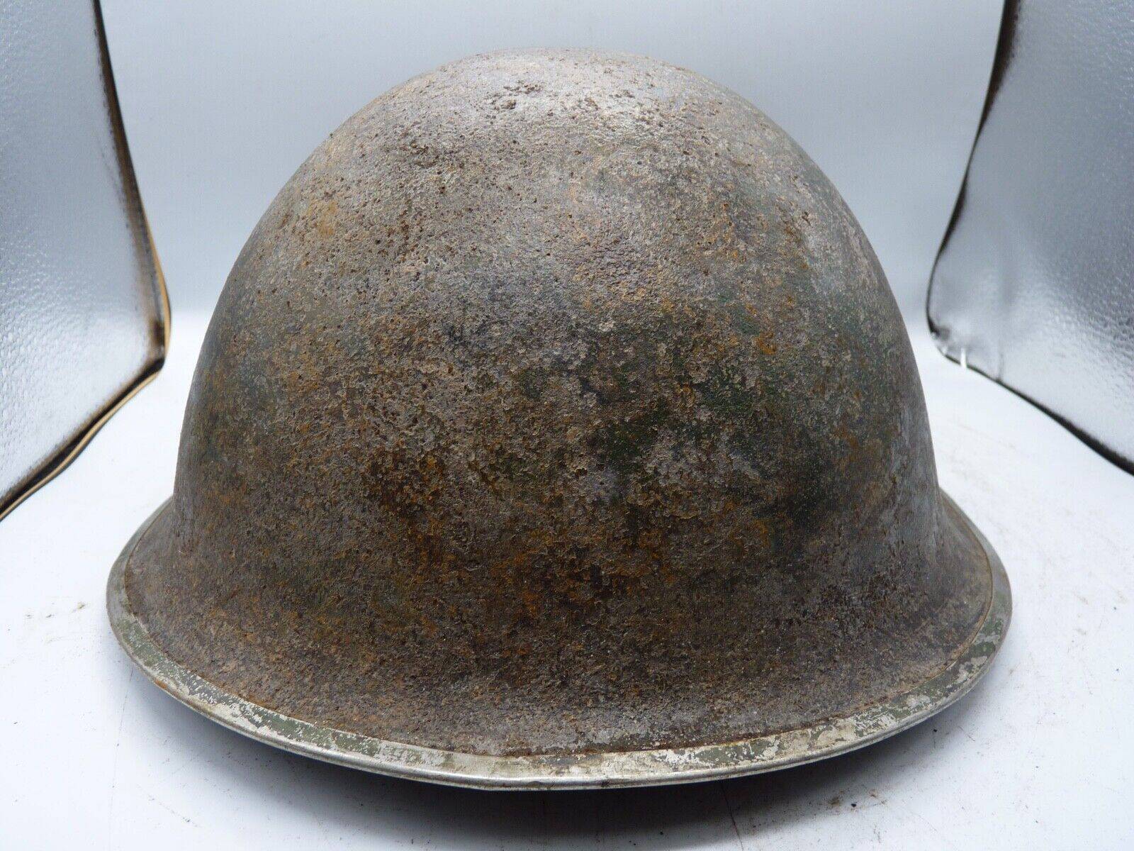 Original WW2 British / Canadian Army Mk3 High Rivet Turtle Army Combat Helmet - The Militaria Shop