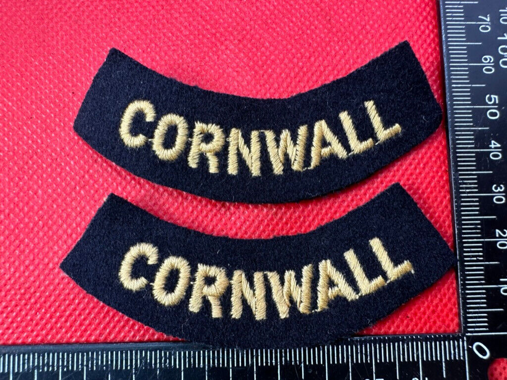 Original WW2 British Home Front Civil Defence Cornwall Shoulder Titles - The Militaria Shop