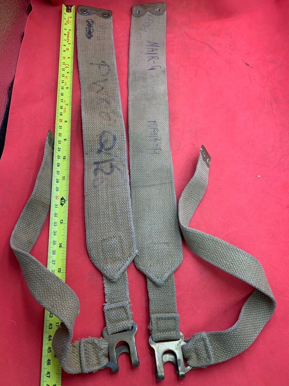 Original WW2 Pattern British Army L Straps Pair - 37 Pattern Webbing Haversack - The Militaria Shop