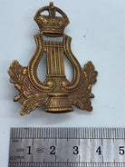 Original WW2 British Army Musicians Kings Crown Brass Cap Badge - The Militaria Shop