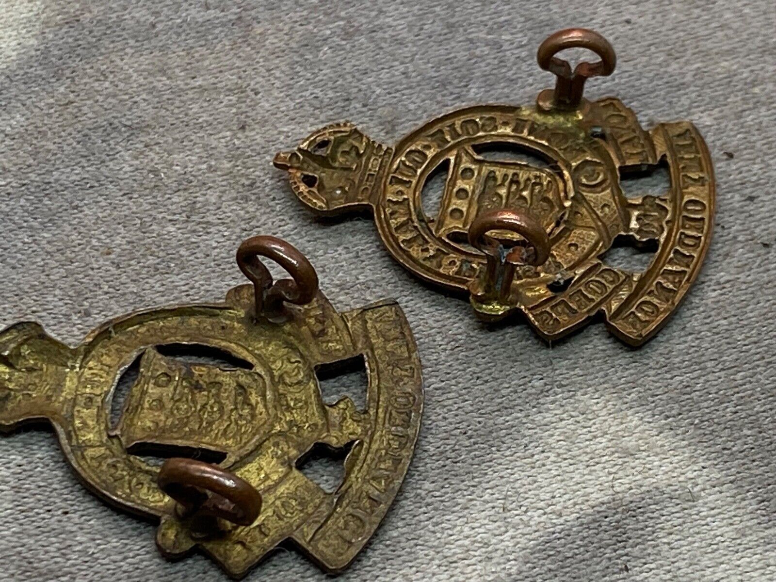 Original British Army WW1 / WW2 Royal Army Ordnance Corps Collar Badges - The Militaria Shop