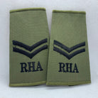 RHA Royal Horse OD Green Rank Slides / Epaulette Pair Genuine British Army - NEW - The Militaria Shop