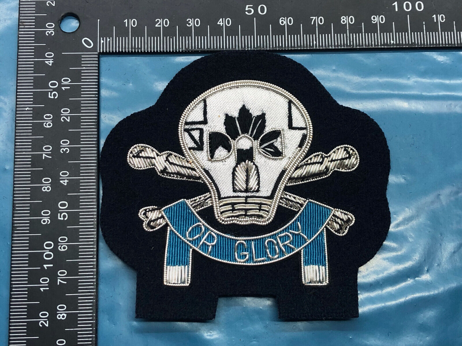 British Army Bullion Embroidered Blazer Badge - 17th 21st Lancers Death or Glory - The Militaria Shop