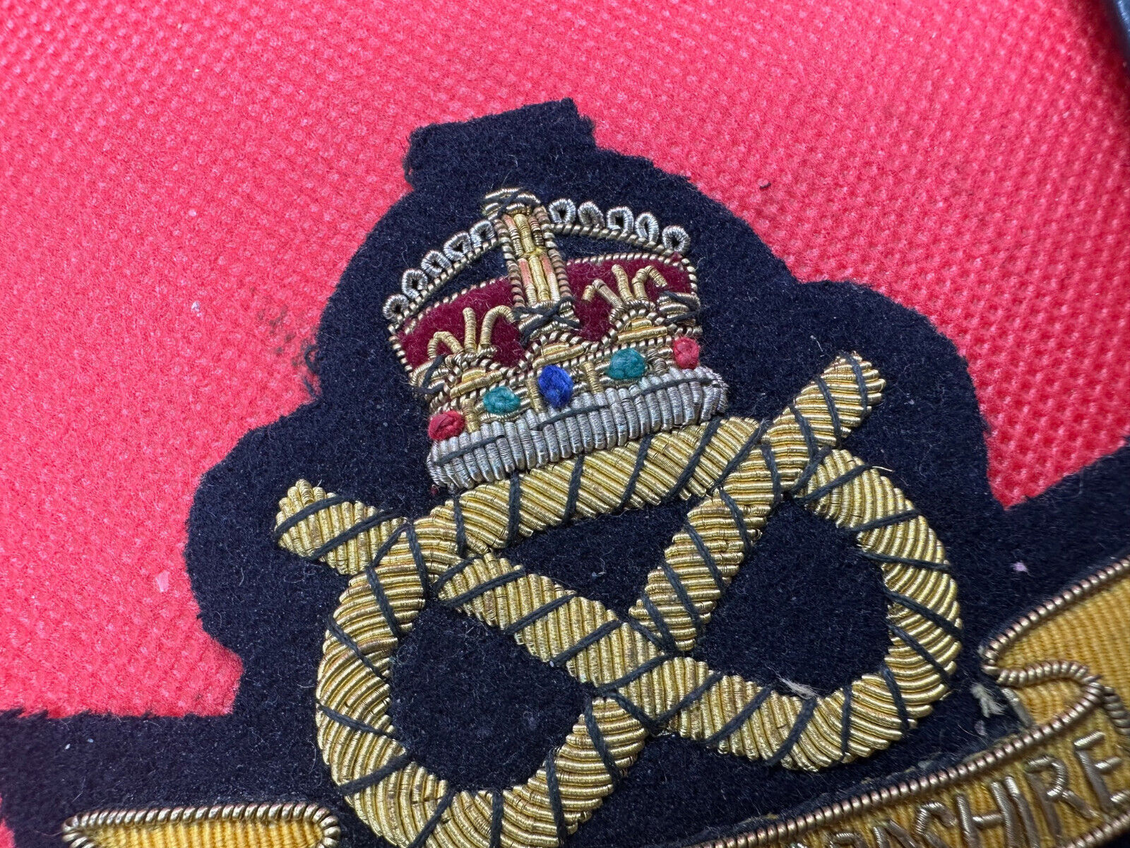 British Army Bullion Embroidered Blazer Badge - South Staffordshire -Kings Crown - The Militaria Shop