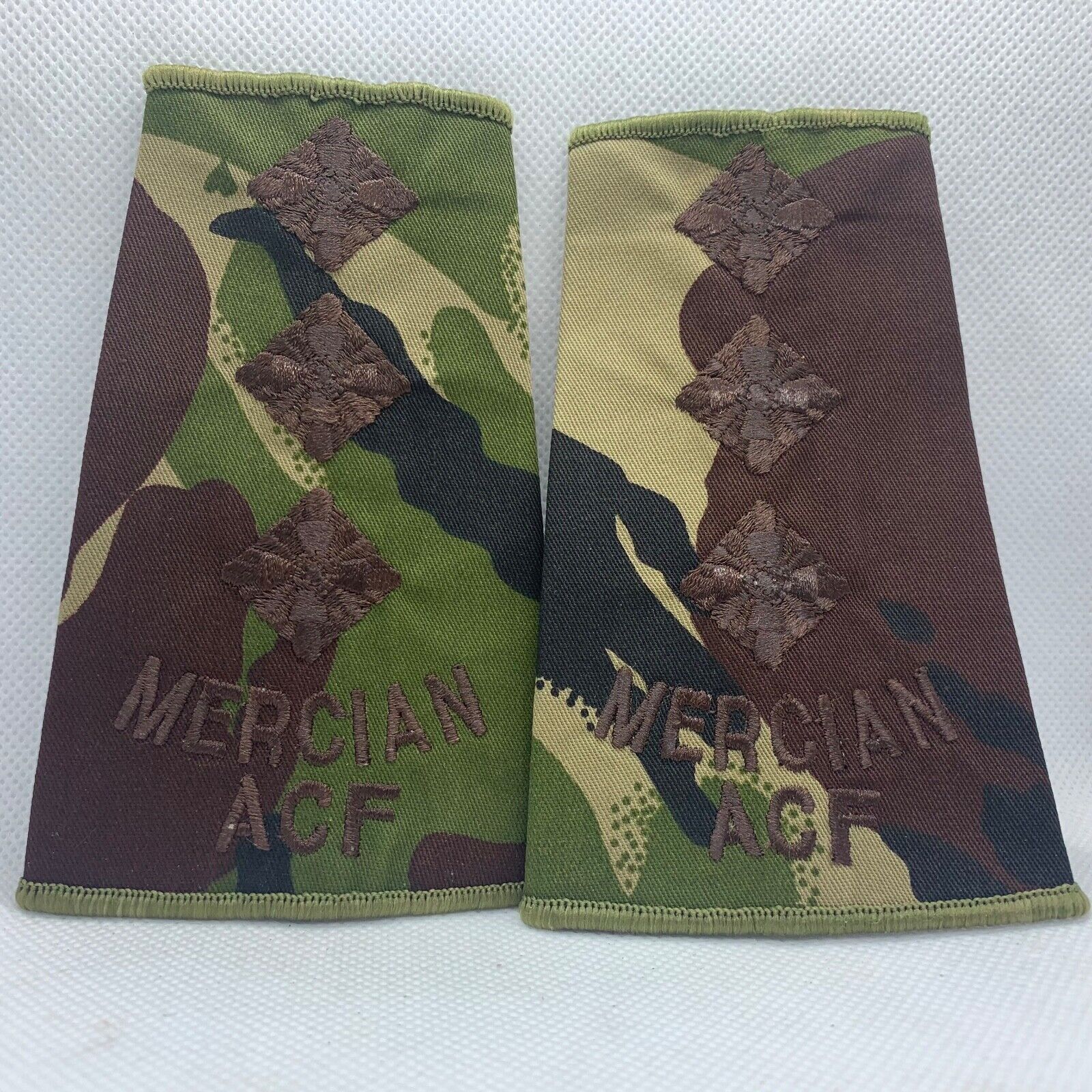 Mercian ACF DPM Rank Slides / Epaulette Pair Genuine British Army - NEW - The Militaria Shop