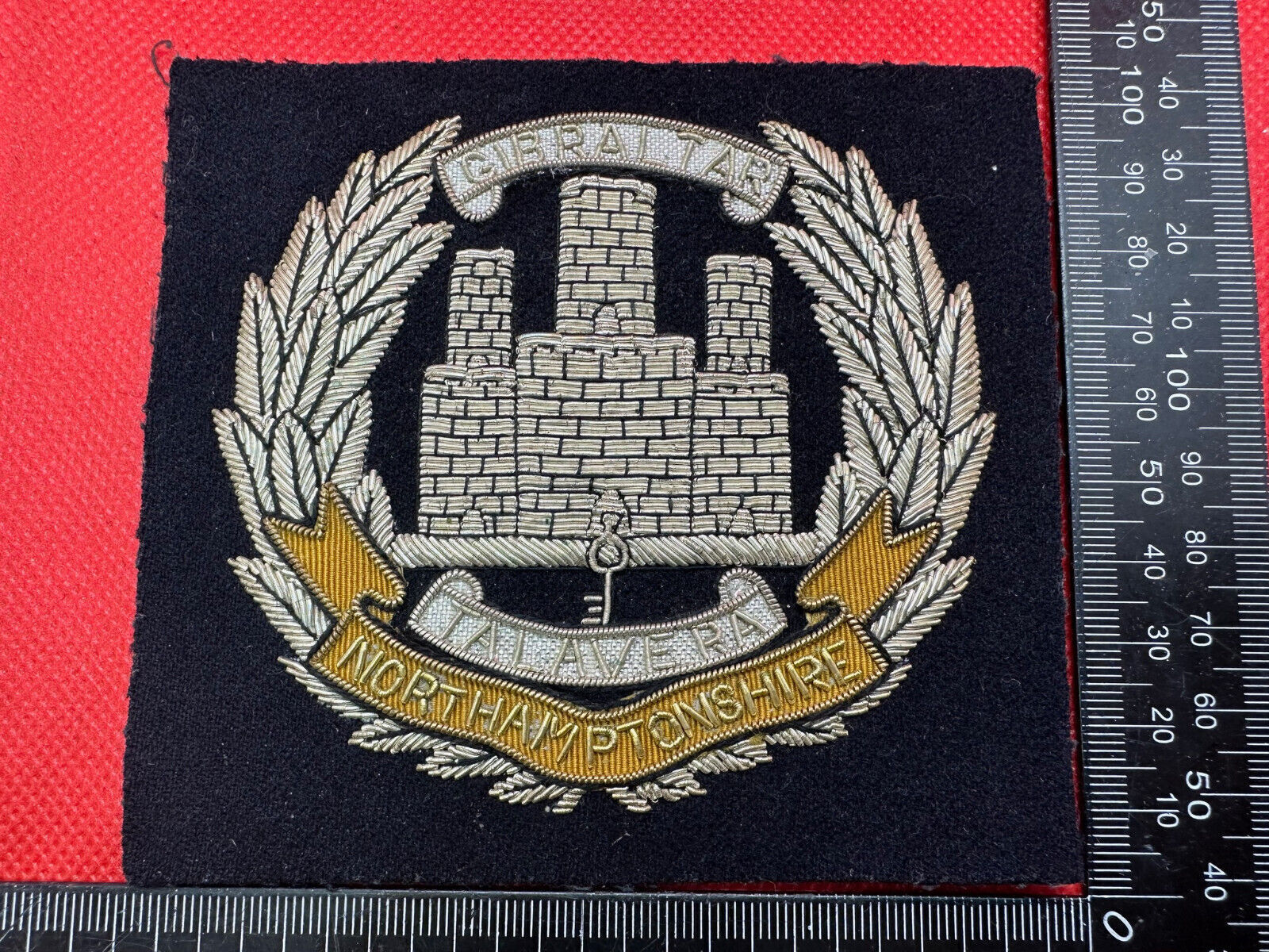 British Army Bullion Embroidered Blazer Badge - Northamptonshire Regiment - The Militaria Shop
