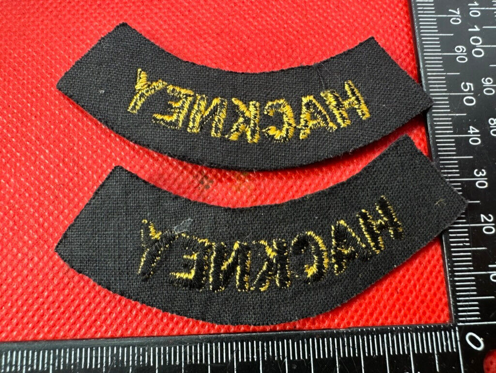 Original WW2 British Home Front Civil Defence Hackney Shoulder Titles - The Militaria Shop