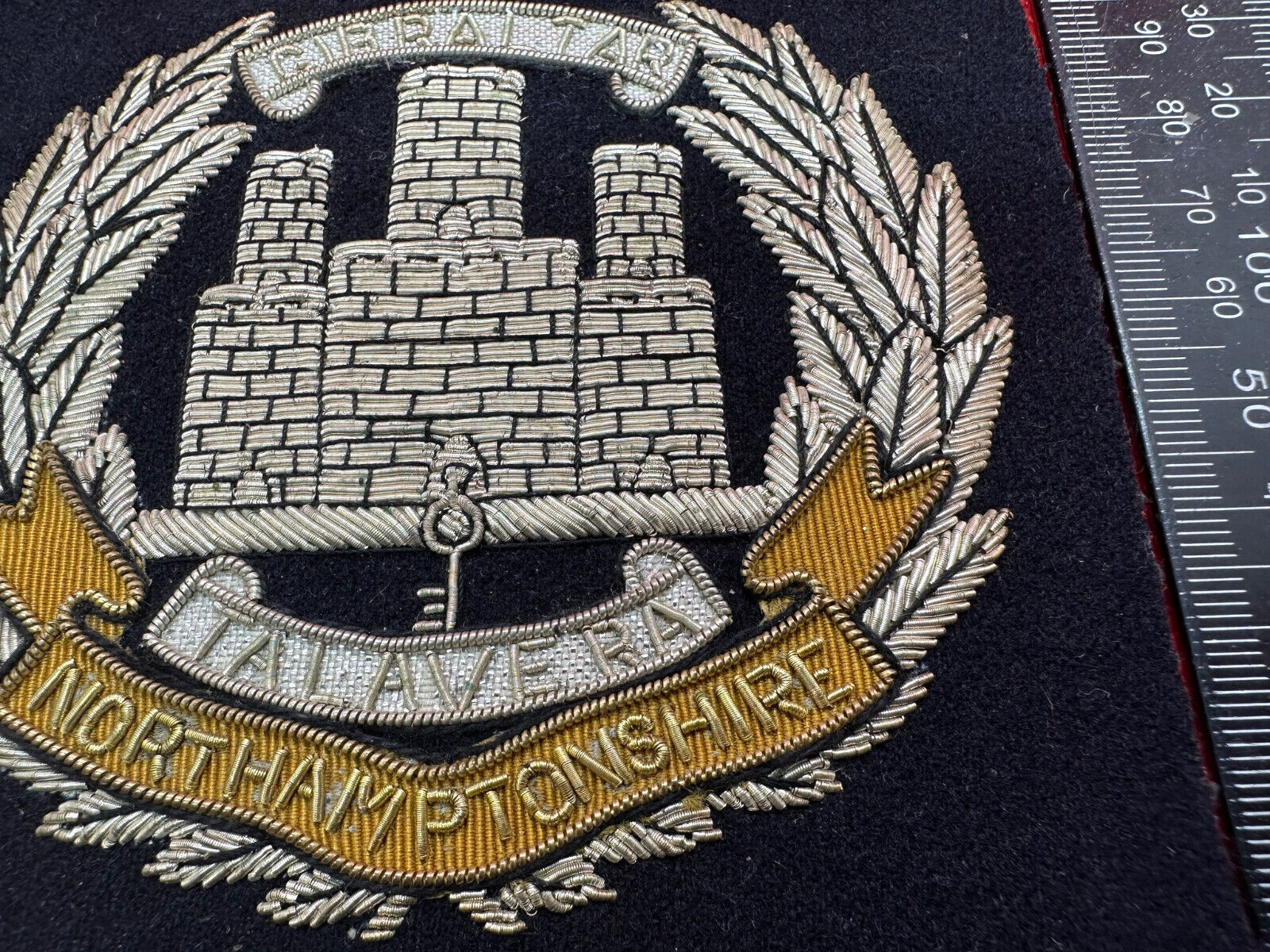 British Army Bullion Embroidered Blazer Badge - Northamptonshire Regiment - The Militaria Shop