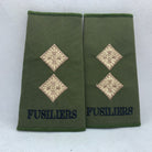 Fusiliers OD Green Rank Slides / Epaulette Pair Genuine British Army - NEW - The Militaria Shop