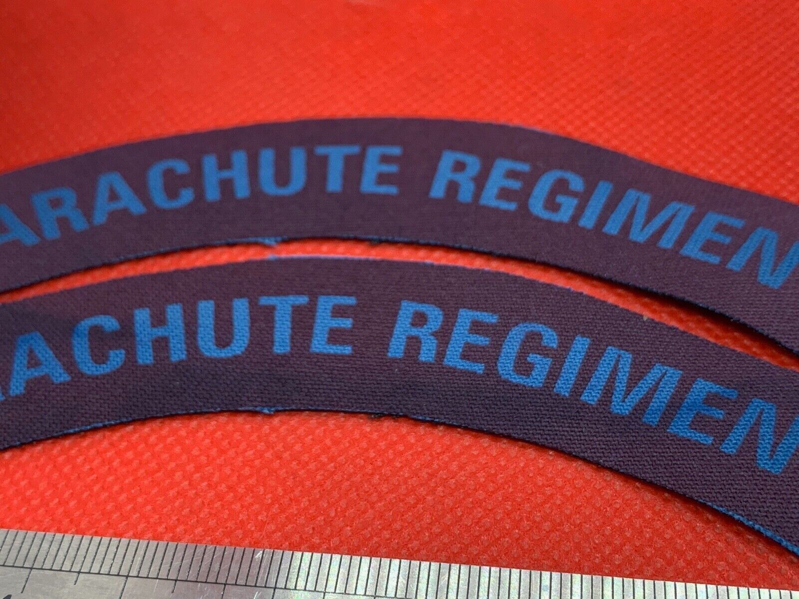 Pair of WW2 Style Printed Parachute Regiment Shoulder Title - Reproduction - The Militaria Shop