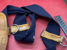 Load image into Gallery viewer, WW2 British Army Hussars Blue Canvas and Leather Belt with Fittings - The Militaria Shop
