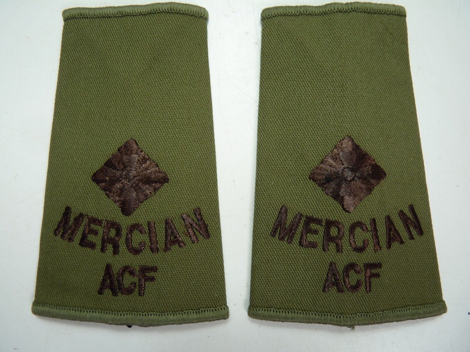 Mercian ACF OD Green Rank Slides / Epaulette Pair Genuine British Army - NEW - The Militaria Shop
