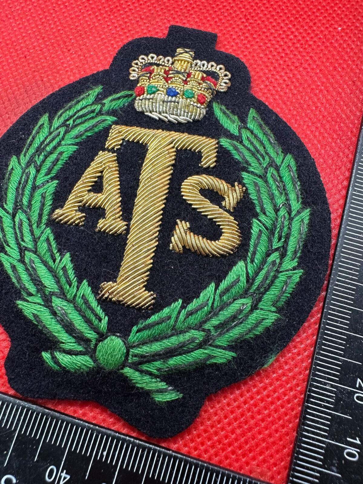 British Army Bullion Embroidered Blazer Badge - ATS - Auxiliary Territorial Serv - The Militaria Shop
