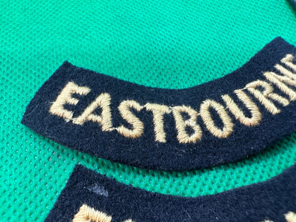 Original WW2 British Home Front Civil Defence Eastbourne Shoulder Titles - The Militaria Shop