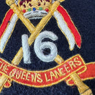 British Army 16th The Queen's Lancers Regiment Embroidered Blazer Badge - The Militaria Shop