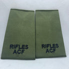 Rifles ACF OD Green Rank Slides / Epaulette Pair Genuine British Army - NEW - The Militaria Shop