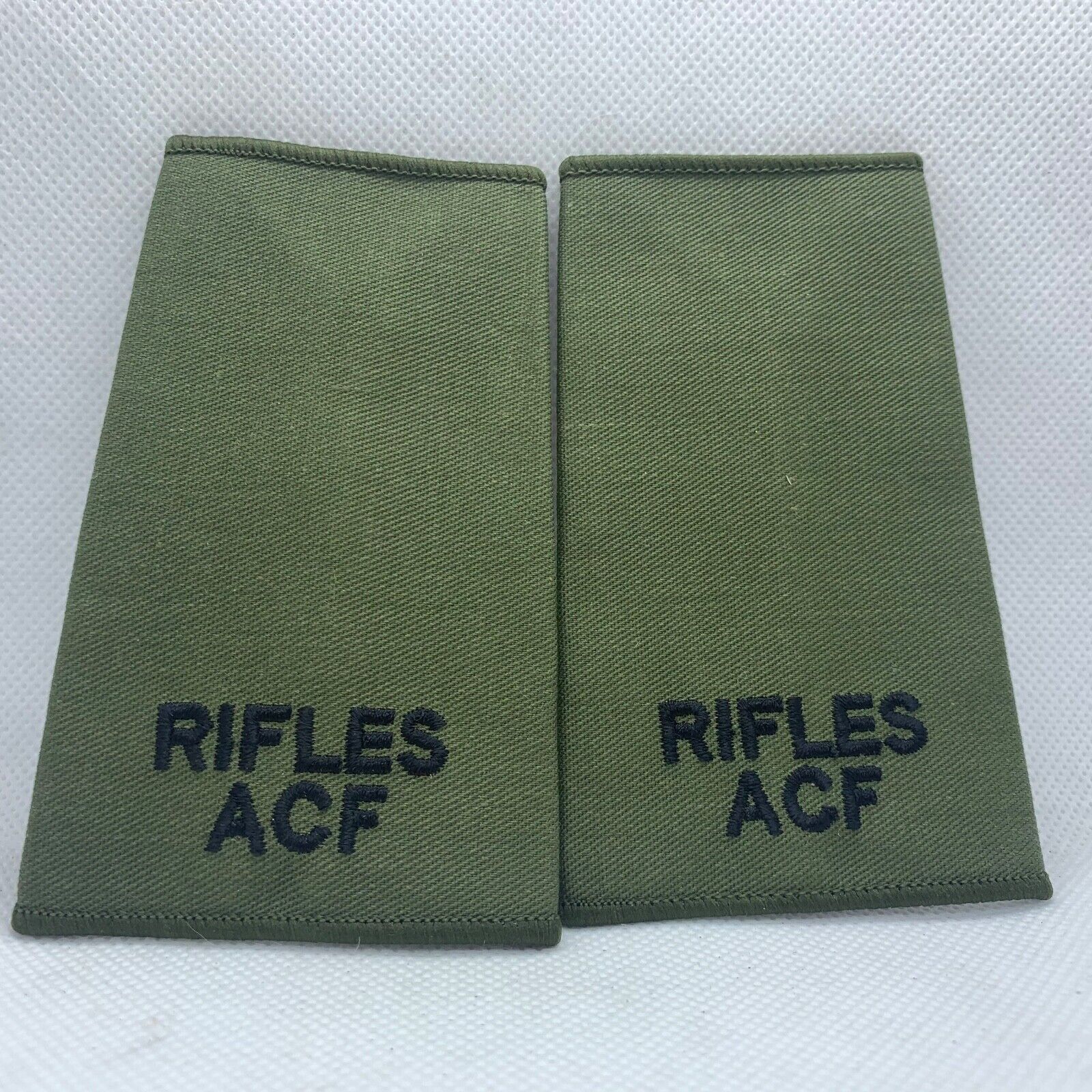 Rifles ACF OD Green Rank Slides / Epaulette Pair Genuine British Army - NEW - The Militaria Shop