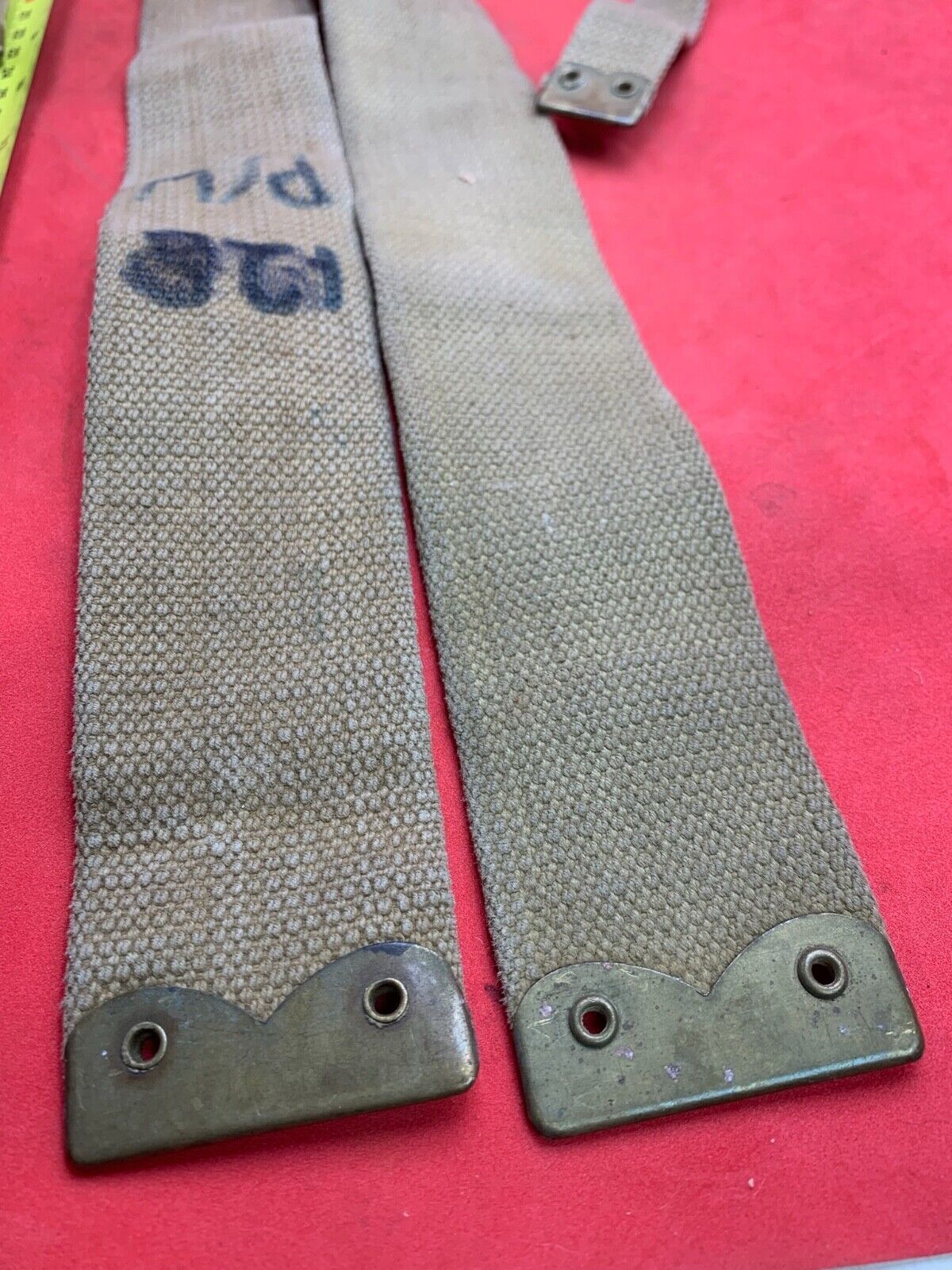 Original WW2 Pattern British Army L Straps Pair - 37 Pattern Webbing Haversack - The Militaria Shop