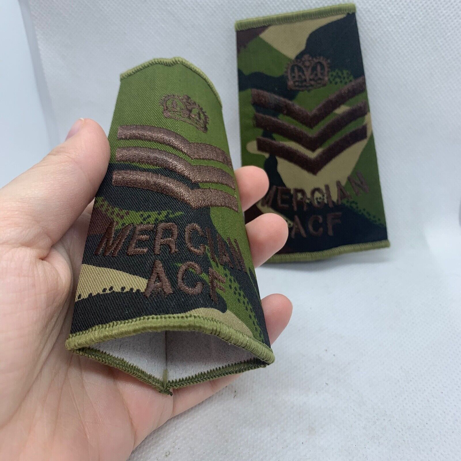 Mercian ACF DPM Rank Slides / Epaulette Pair Genuine British Army - NEW - The Militaria Shop