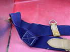 WW2 British Army Hussars Blue Canvas and Leather Belt with Fittings. - The Militaria Shop