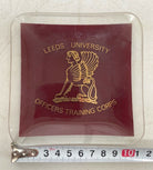 A nice glass LEEDS UNIVERSITY Officers Training Corps ASHTRAY / COASTER - The Militaria Shop
