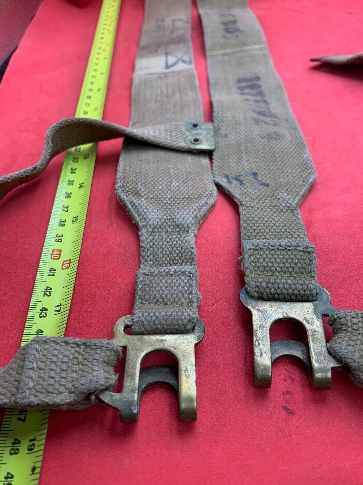 Original WW2 Pattern British Army L Straps Pair - 37 Pattern Webbing Haversack - The Militaria Shop