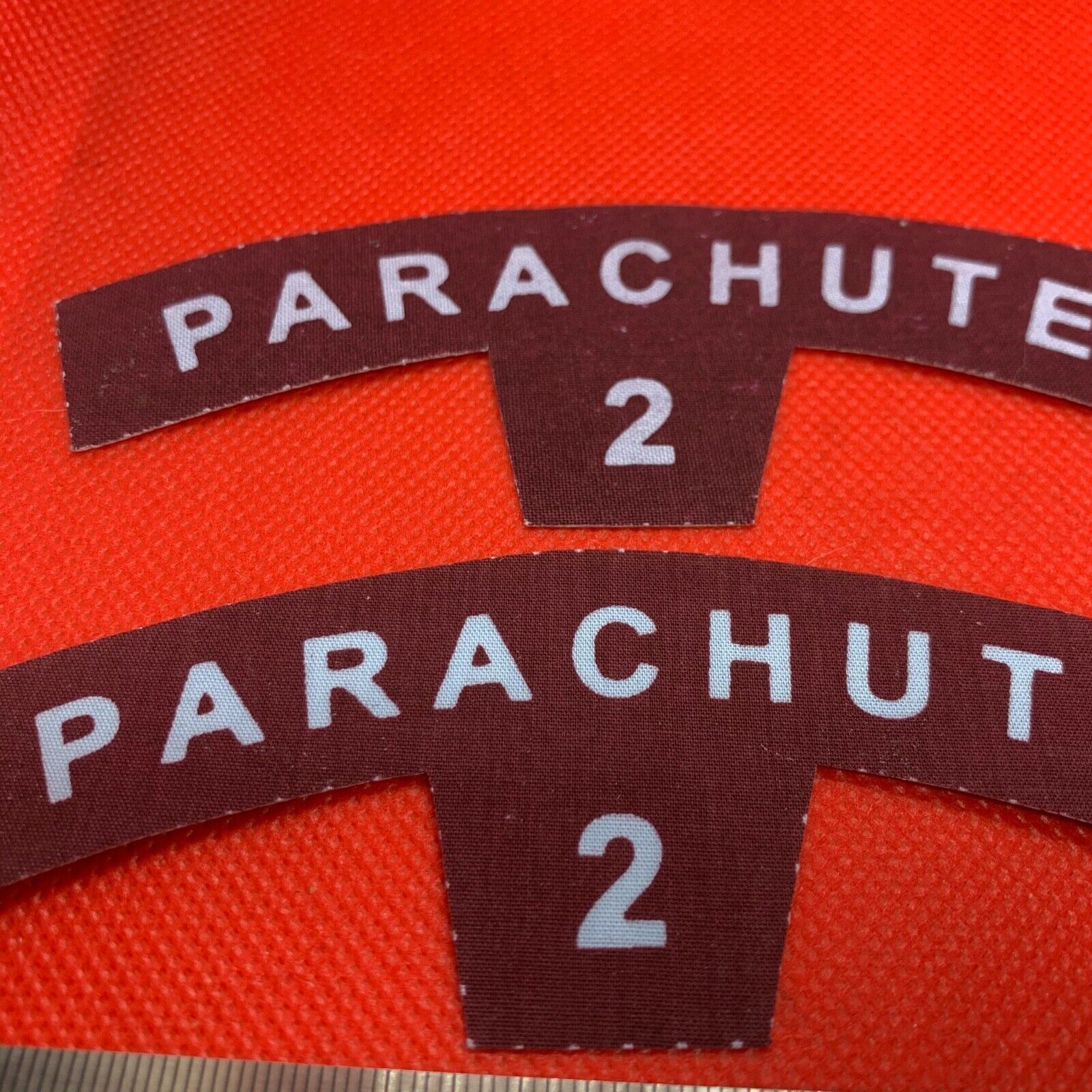 Pair of WW2 Style Printed Parachute Regiment No.2 Shoulder Titles - Reproduction - The Militaria Shop