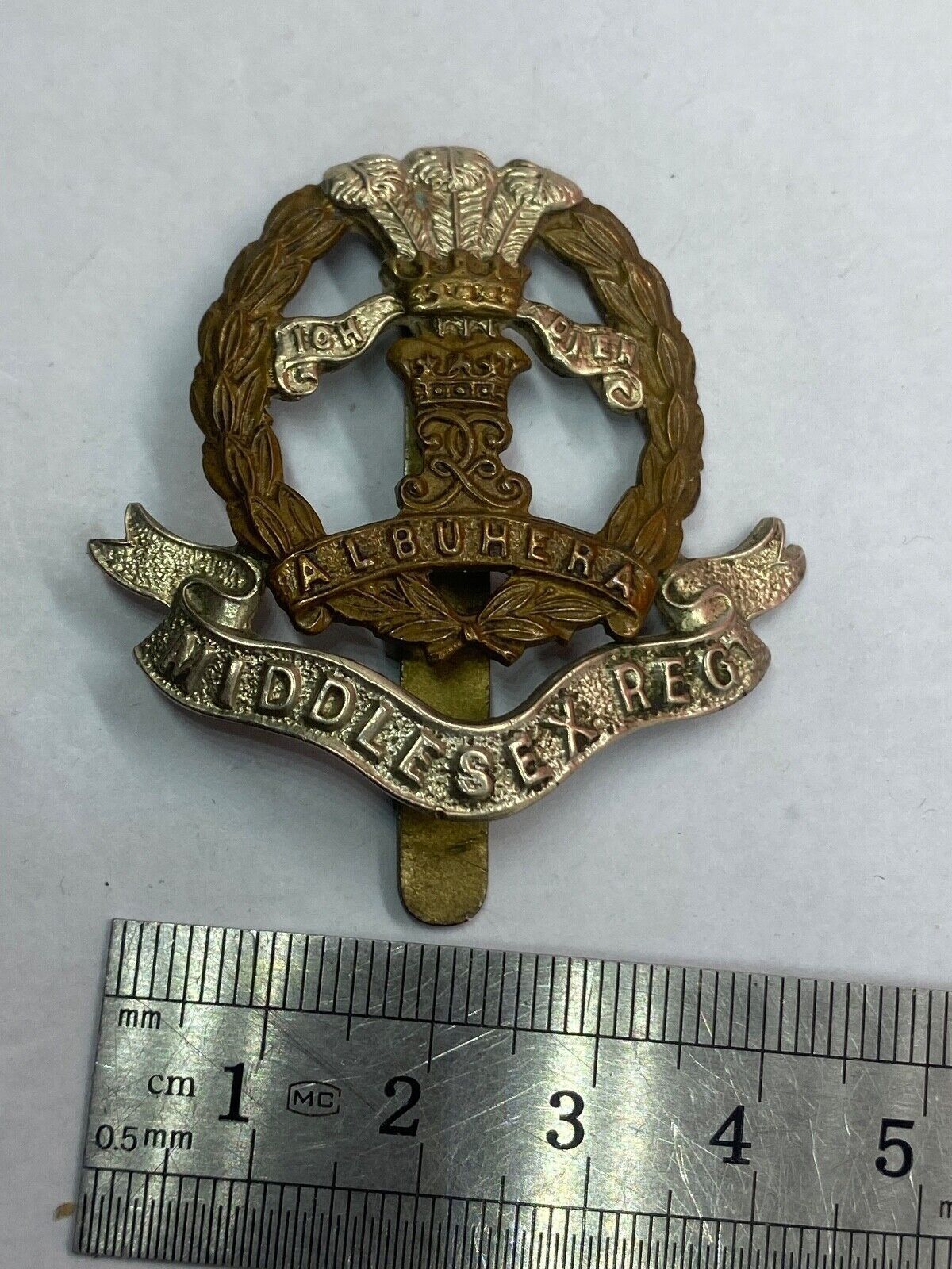 Original British Army - Middlesex Regiment Cap Badge - The Militaria Shop