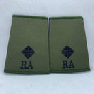 RHA Royal Horse OD Green Rank Slides / Epaulette Pair Genuine British Army - NEW - The Militaria Shop