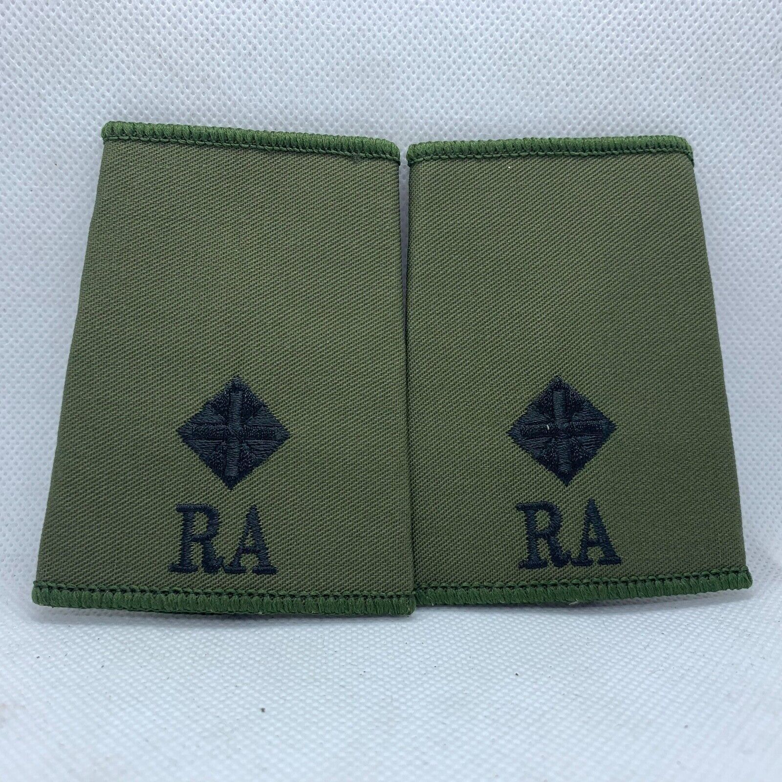 RHA Royal Horse OD Green Rank Slides / Epaulette Pair Genuine British Army - NEW - The Militaria Shop