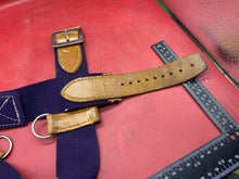 Load image into Gallery viewer, WW2 British Army Hussars Blue Canvas and Leather Belt with Fittings. - The Militaria Shop
