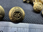 Pair of Original British Army WW2 Royal Engineers Brass Officers Cap Buttons - The Militaria Shop