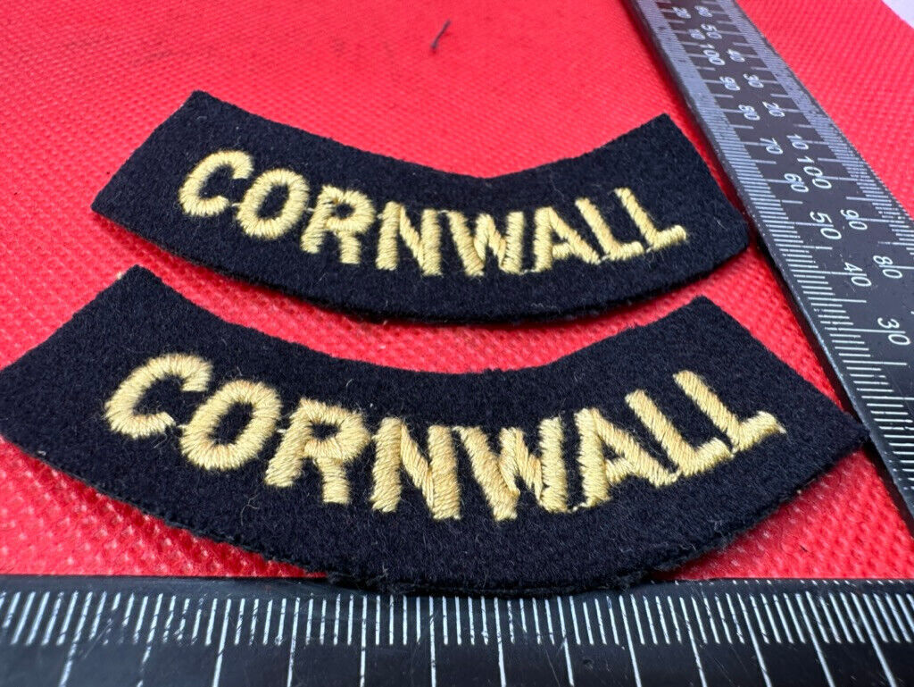 Original WW2 British Home Front Civil Defence Cornwall Shoulder Titles - The Militaria Shop