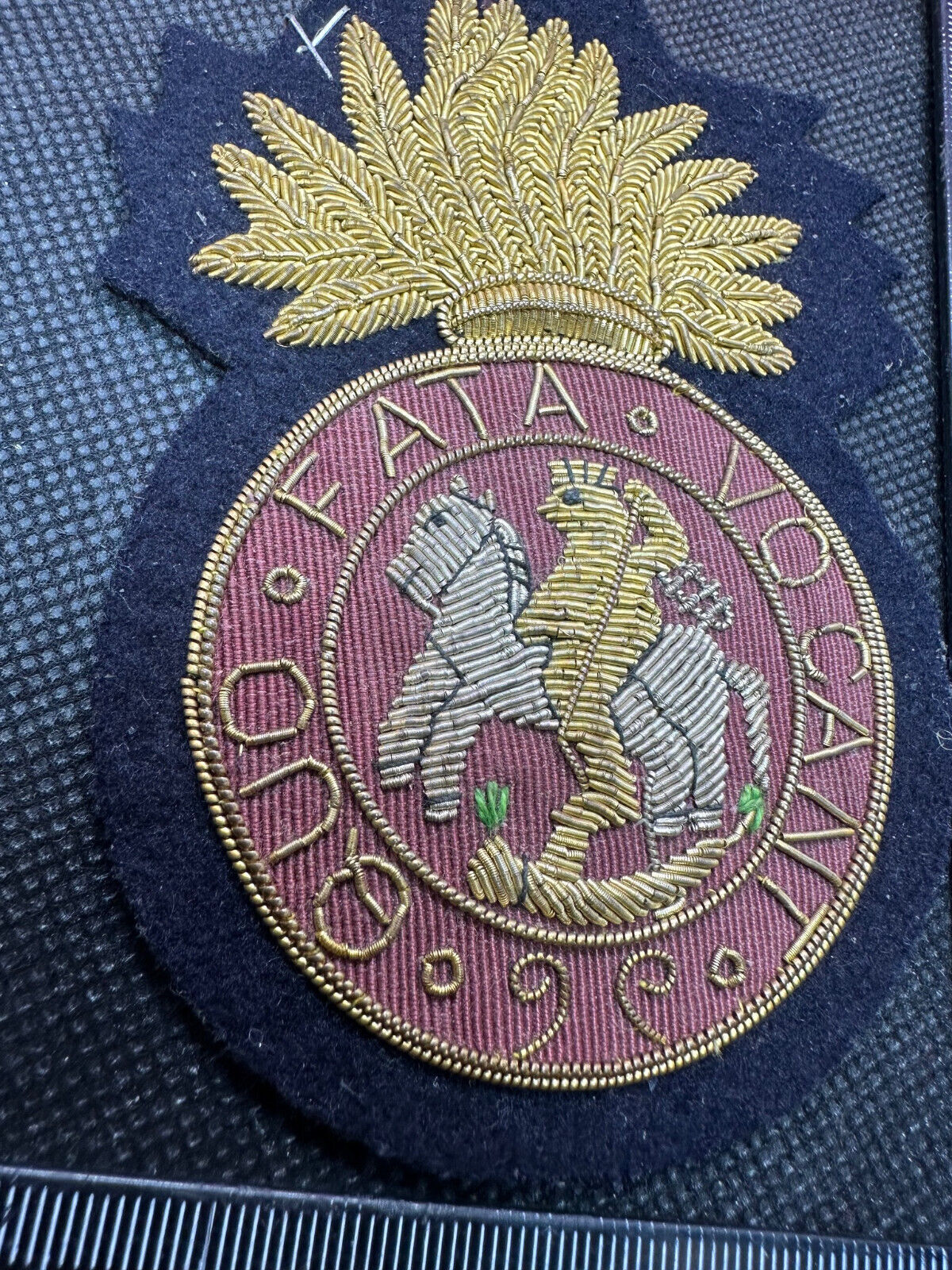 British Army Bullion Embroidered Blazer Badge - Royal Northumberland Regiment - The Militaria Shop