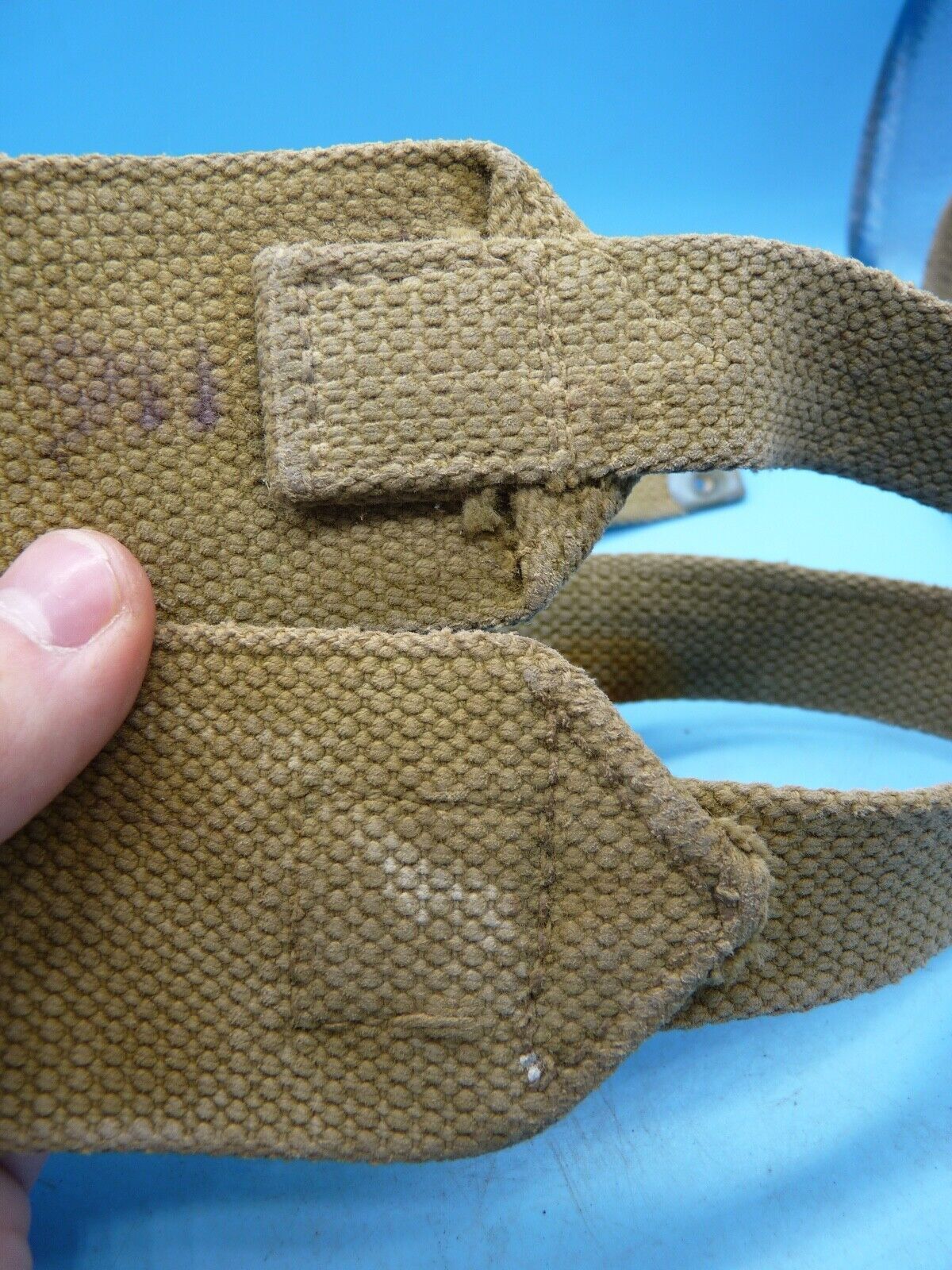Original WW2 British Army 37 Pattern Canvass Shoulder Strap / Cross Strap - The Militaria Shop