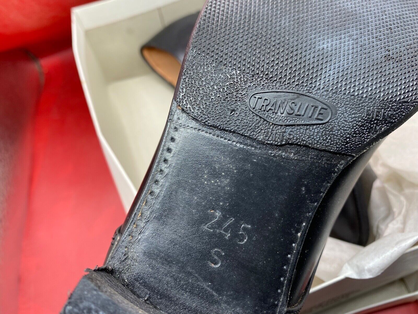 British Royal Navy Women's Black Leather Shoes. Brand new unissued. Size 24 - The Militaria Shop