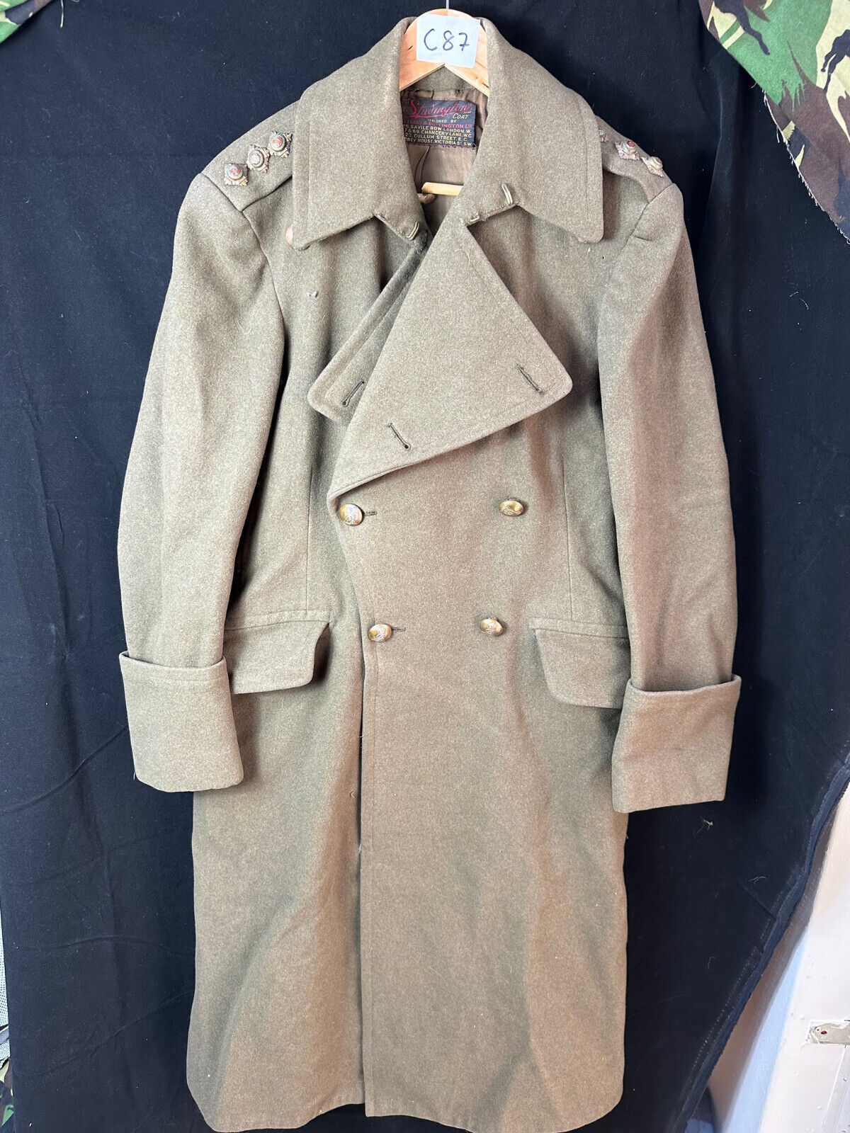 Original WW2 British Army Officers Captains Greatcoat - Savile Row Tailor - The Militaria Shop