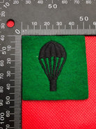 Course Trained Parachute Badge Paratrooper Bulb British Army - Black on Green - The Militaria Shop