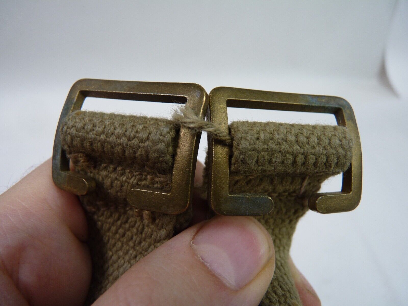 Original WW2 British Army Soldiers Water Bottle Carrier Harness - Dated 1943 - The Militaria Shop