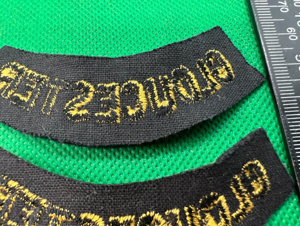 Original WW2 British Home Front Civil Defence Gloucester Shoulder Titles - The Militaria Shop