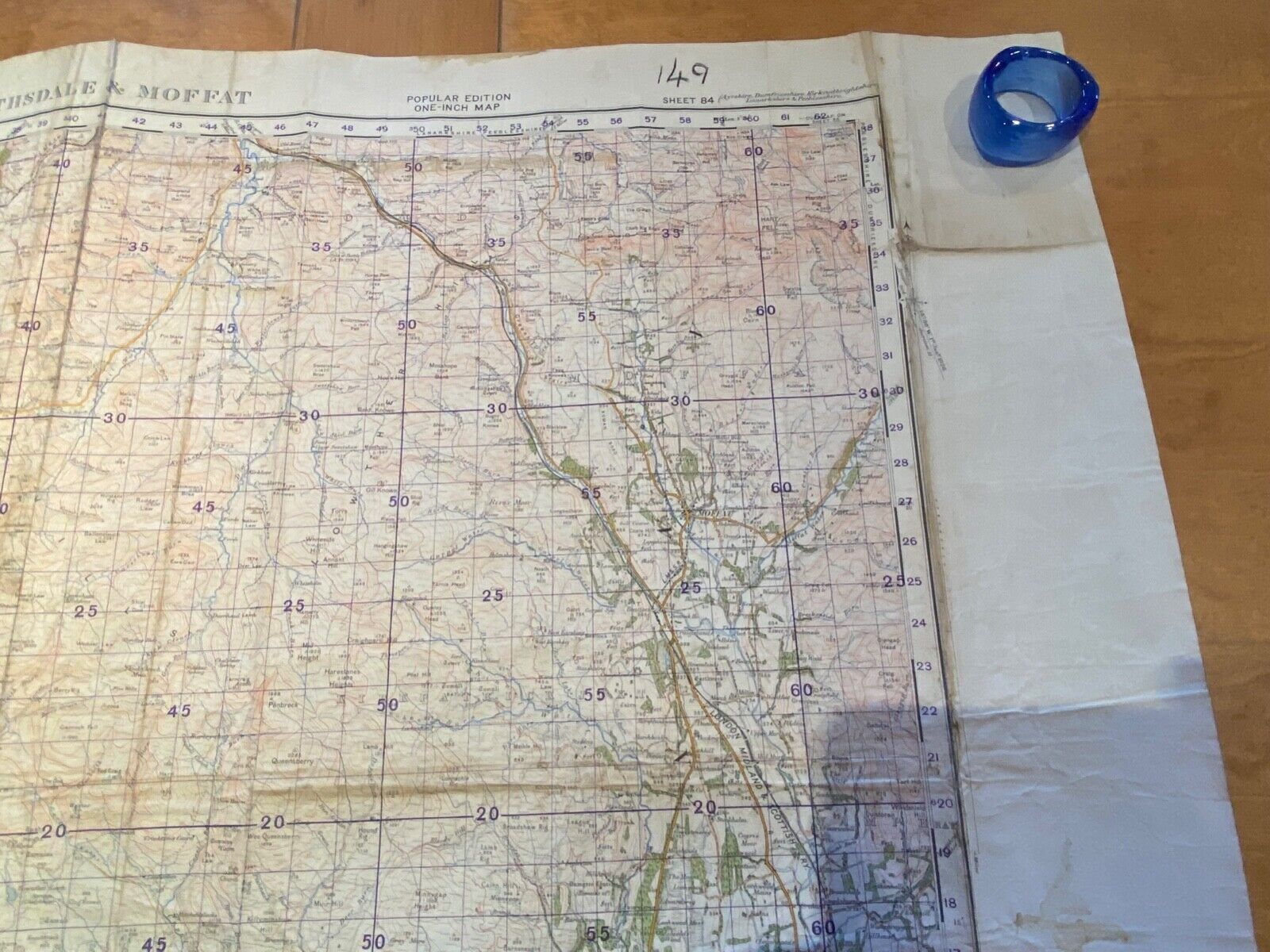 WW2 British Army 1933 MILITARY EDITION General Staff map NITHSDALE & MOFFAT. - The Militaria Shop