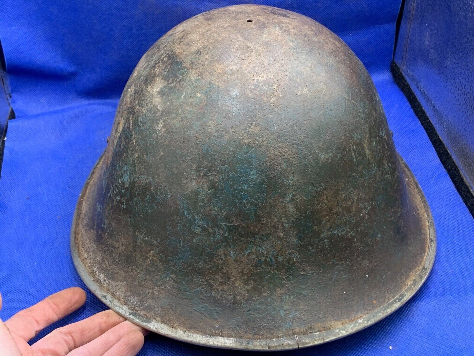WW2 Canadian Army Mk3 Turtle Helmet - Original WW2 Helmet Shell - High Rivet - The Militaria Shop