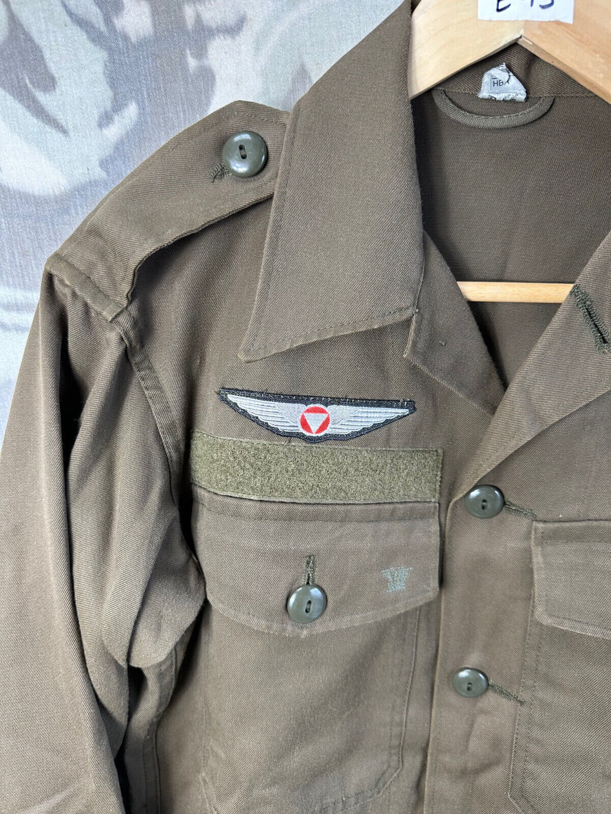 Genuine Austrian Army Cold War Era Pilots Combat Shirt & Insignia- 88-92cm C - The Militaria Shop